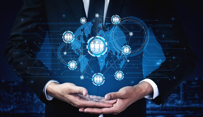 Poster - Professional networking expands business connections, fosters collaboration, and builds digital relationships for new opportunities. Vouch