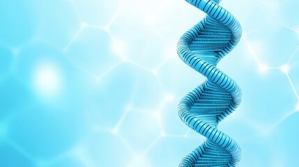 Poster - Blue DNA Helix on Soft Background for Scientific Presentation