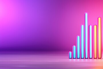 Poster - Vibrant Colorful Graph Bars on Abstract Background