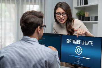 Poster - Software update on computer for brisk version of device software upgrade