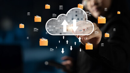 Poster - Cloud computing enables digital growth with secure data storage, scalable infrastructure, and strategic cloud-based business solutions. Latch