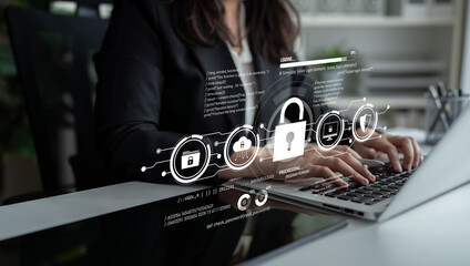 Poster - Cyber security protects against breaches, hacks, and network attacks using strong infrastructure and proactive digital defense strategies. Latch