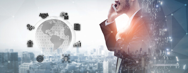Poster - Global marketing and finance strategy supports business expansion through international planning, digital tools, and cross-border marketing for global success. Vouch