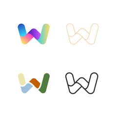 Wall Mural -  collection of logos from 4 letter W. Application icon design template.  logotype design.