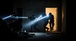 © Dmitry - Tactical team of men operating in dark. Military special operations unit moving through building. Force protection concept.