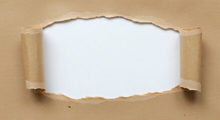 Poster - Torn Paper Reveal: A torn piece of paper unveils a blank canvas. the raw edge create a tactile look to this picture and evokes a sense of discovery, waiting to be filled with creative potential.