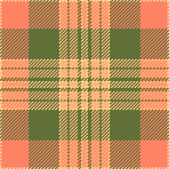 Poster - Textured plaid pattern with interlaced checks, featuring coral, beige, and olive colors. Suitable for backgrounds, textiles, and vintageinspired designs.