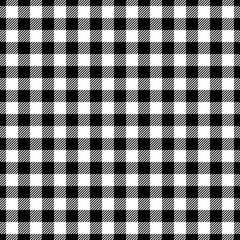 Poster - Classic black and white gingham pattern.  Perfect for backgrounds, textiles, or any design needing a touch of timeless style. This versatile image evokes feelings of rustic charm and simplicity.