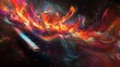 © Supachok - psychedelic visual representation of a piano melody, each note bursts into flowing color and organic shape, fluid motion and light trails, hyper-detailed