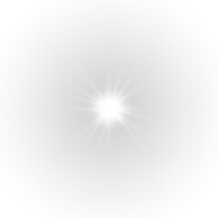 Wall Mural - star burst with light, white sun rays. png glowing spheres drift through a veil of ethereal light, e