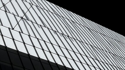 Abstract geometric lines forming an architectural pattern, monochromatic gradient creating a modern aesthetic.