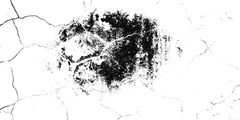 Aufkleber -  cracked surface with a circular pattern in black and white monochrome style distressed and aged element.