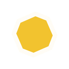 Wall Mural - Brutalist hexagon element sticker. Abstract shape element in flat style. This modern symbol showcases a bold geometric figure, perfect for contemporary designs and minimalist projects.