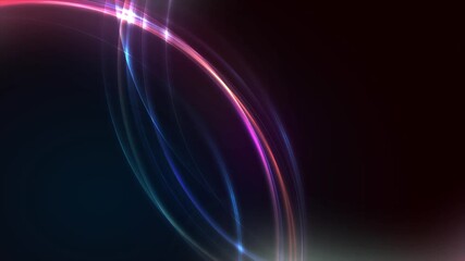 Poster - Bright neon glowing shiny waves abstract tech background. Seamless looping futuristic motion design. Video animation Ultra HD 4K 3840x2160