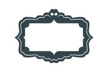 Aufkleber - Ornate Decorative Frame Border with Teal Outline Vector Illustration