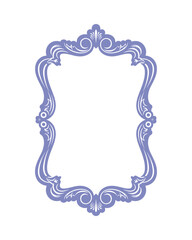 Aufkleber - Periwinkle Decorative Frame Ornate Border with Curlicues Design Element Vector Illustration