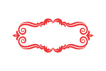 Aufkleber - Red Ornate Frame Isolated on White Background, Elegant Decorative Design, Flourish Style. Vector Illustration