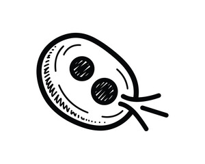 Poster - Black Cell Neuron Shape, Simple Icon Vector Illustration