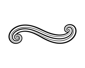 Poster - Swirl Shape Black Lines Pattern Ornament Decoration Design Vector Illustration