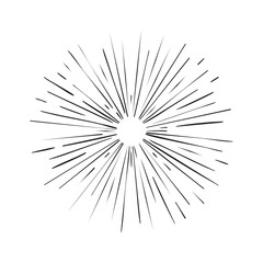Poster - Starburst Vector Graphic Radial Lines of Light Beams Design Element Black and White