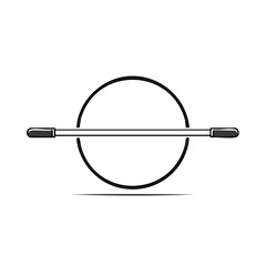 Poster - Minimalist Black Circle with Horizontal Bar Geometric Design Element Icon Abstract Symbol Vector