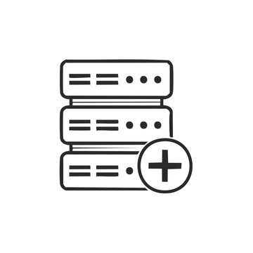Adding More Data Storage Servers in a Stack, Vector Illustration