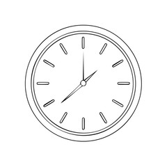 Poster - Clock Hand Drawing Telling Time Hand Drawn Style Wall Decor Home Office Icon