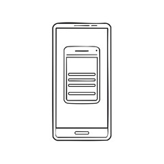 Poster - Smartphone displaying nested mobile application screen icon for digital UI design