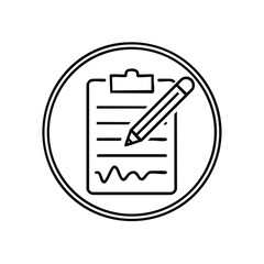 Poster - Clipboard with a Pencil Illustration in Circle, Business Note Taking Concept