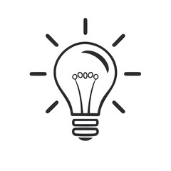 Poster - Light Bulb with Glowing Rays Idea Concept Symbol Innovation Illustration