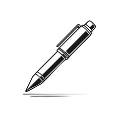 Poster - Monochrome Stylized Pen Icon Writing a Line Office School Education Tool