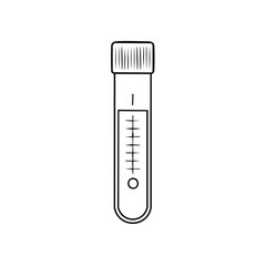 Poster - Vector illustration of a test tube with measurement markings