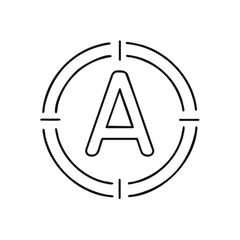 Poster - Letter A inside a circle with design elements