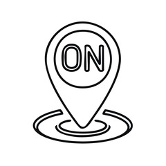 Poster - Geolocation, location pin icon with ON abbreviation - vector illustration