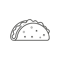 Poster - Minimalistic Taco Illustration, Mexican Food Clipart, Authentic Cuisine Icon
