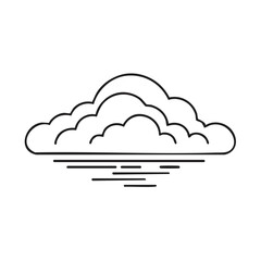 Poster - Abstract Cloud and Water Illustration in Black and White