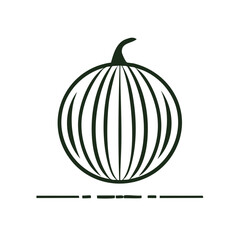 Poster - Simple Pumpkin Outline Illustration, Minimalist Style, Round Halloween Squash, Fall Harvest Design, Vegetable Drawing