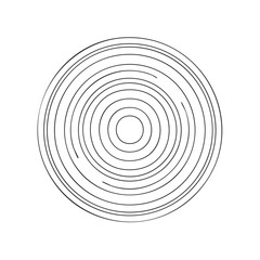 Poster - Minimalist black and white concentric circles forming a hand drawn spiral pattern