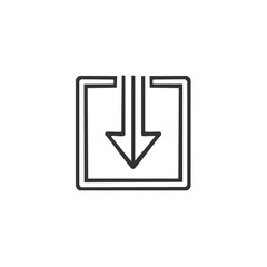 Aufkleber - Download icon with arrow pointing down inside a square line art symbol for web interface and application