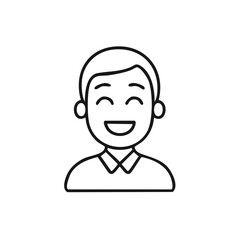 Aufkleber - Smiling happy man avatar icon line art drawing for user profile interface