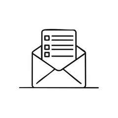 Aufkleber - Envelope with Checklist Survey Feedback Form Communication Illustration