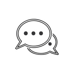 Poster - Line art chat bubbles icon. A simple illustration representing conversation, messaging, and communication.