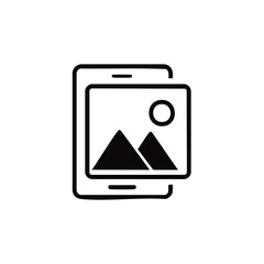 Poster - Mobile Device with Image Icon for Photography Gallery and Digital Media Viewing