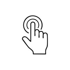 Poster - Finger Tap Icon Graphic Representing a Touch Action on an Interface Device or Control Surface Symbolic Communication Simple Line