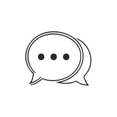 Poster - Overlapping speech bubbles with typing dots for messaging and online chat