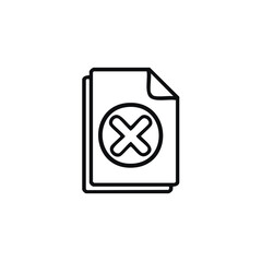 Poster - Document stack with an X mark symbol in circle, abstract illustration