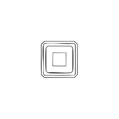 Aufkleber - Hand drawn icon of concentric squares. Simple abstract geometric line art illustration.