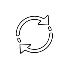 Poster - Recycling arrow symbol, circular motion, refresh sign, outline icon. Refresh sign