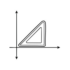 Poster - Geometric shape in a coordinate system with arrows, conceptual illustration