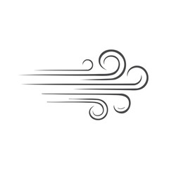 Poster - Stylized wind symbol with swirling lines and direction indicators